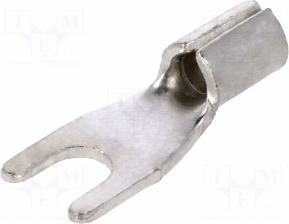 10 connettori a crimpare: a forcella, per cavi da 0,25÷1,5mm², con vite M3, connessione unipolare, modello BM 01108, isolato
