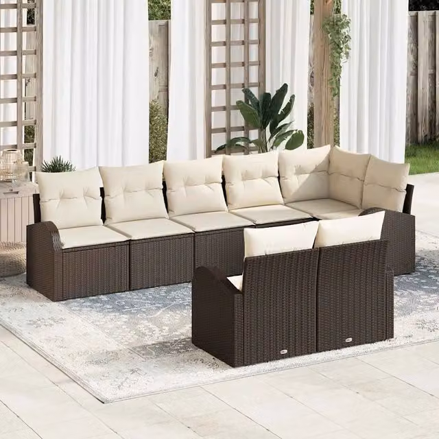 Set Divano da Giardino 8 pz 8-Numero di posti polyrattan 3346088
