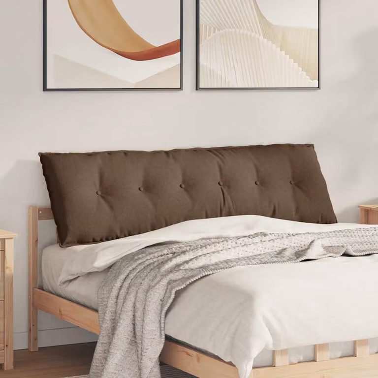 Cuscino per schiena vidaXL marrone con rivestimento rimovibile in poliestere L 160 x P 19 x H 50 cm