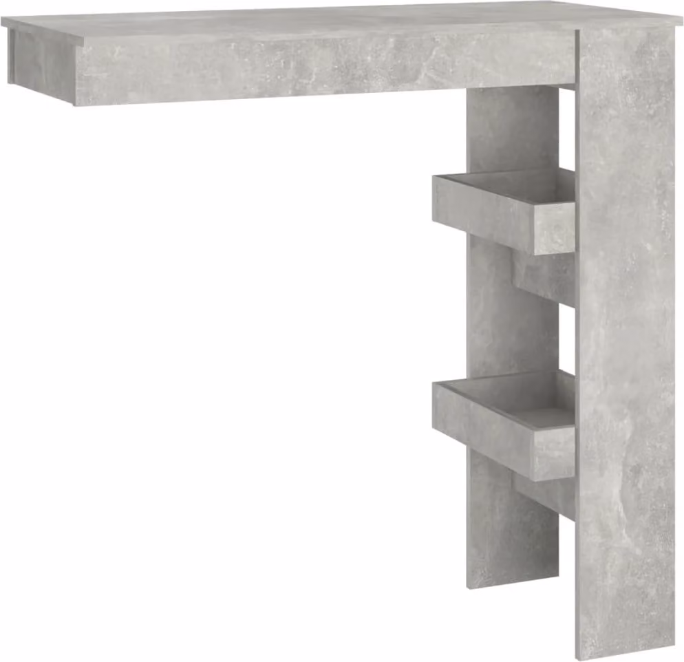 Bancone da Muro Grigio Cemento 102x45x103,5 cm Legno Compensato