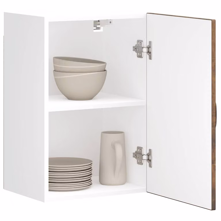 Pensile da cucina moderno vidaXL Kalmar in legno e MDF, bianco e marrone, L: 60 cm, H: 31 cm, P: 40 cm