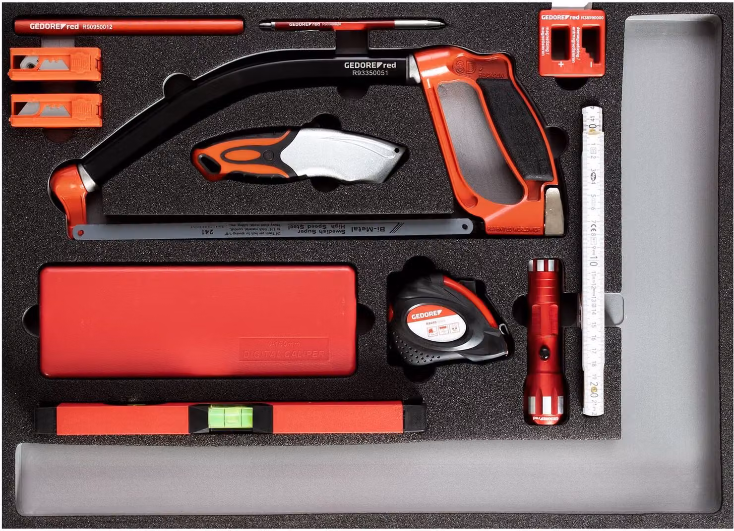 GEDORE rosso R22350004 Set di utensili di misurazione + taglio 1/1 modulo CT, 3301685