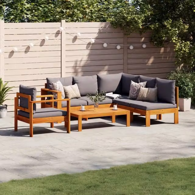 Set Divano da Giardino 5 pz con Cuscini Legno Massello Acacia 3214871
