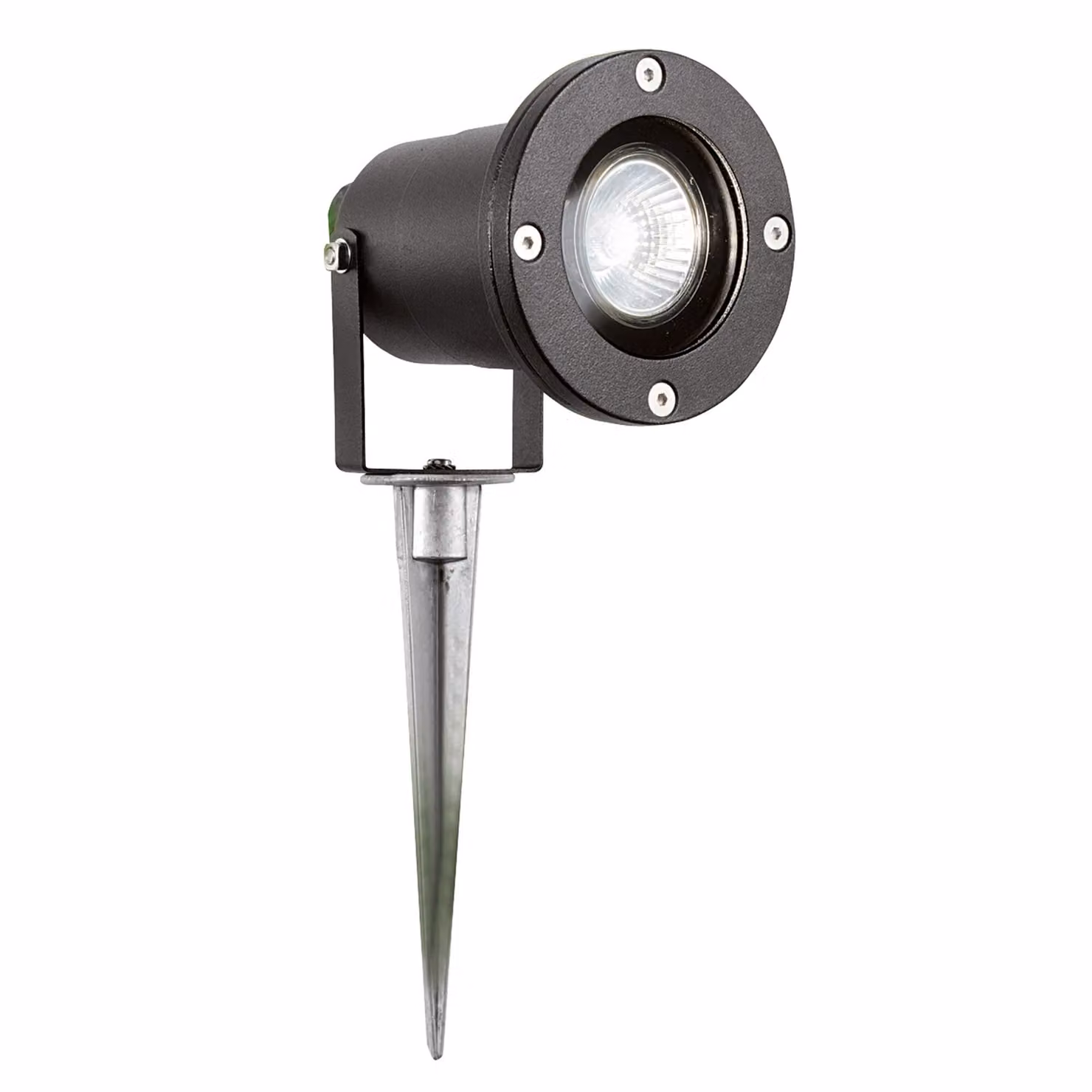 Faretto Da Esterno Moderna Spikey Alluminio Nero Vetro 1 Luce Gu10