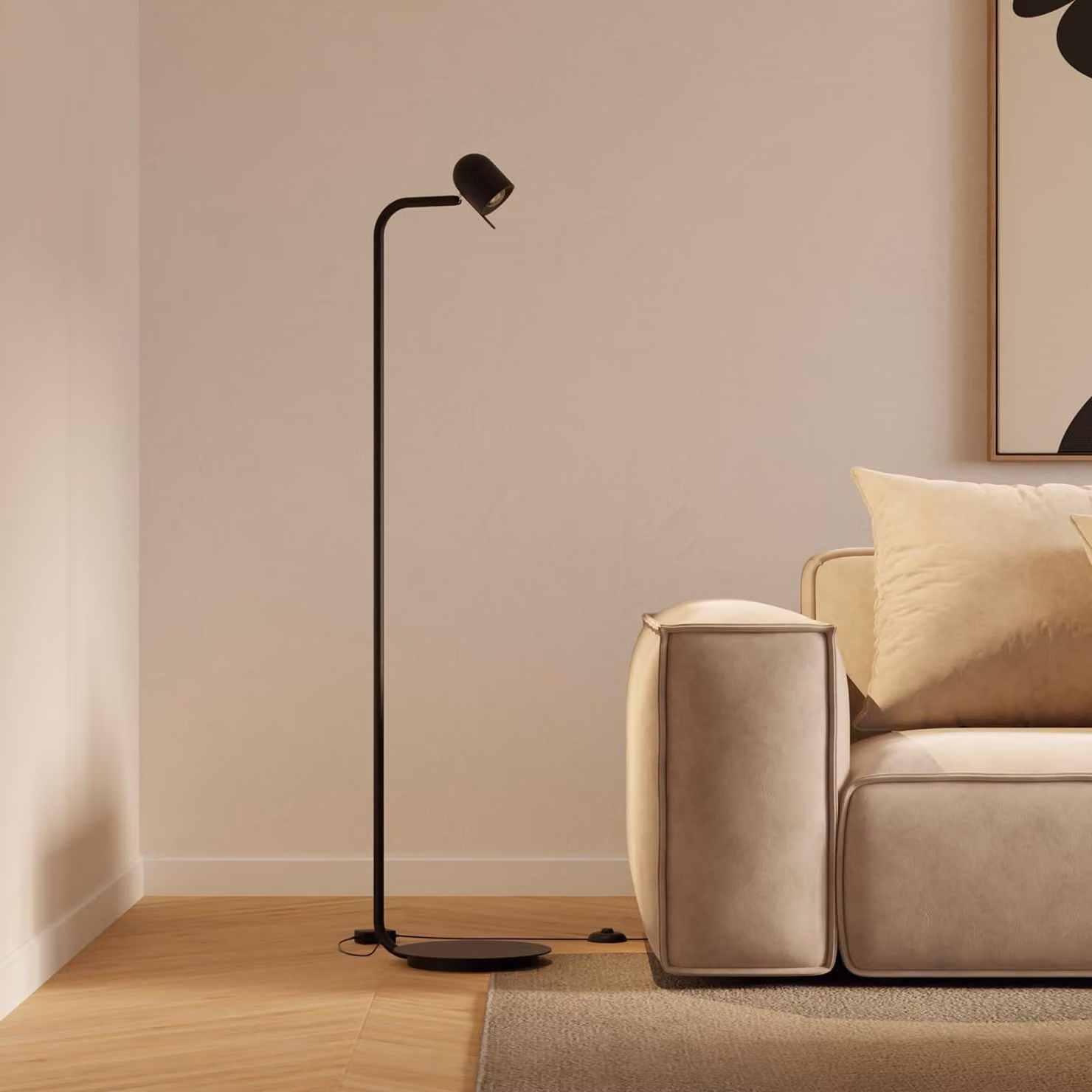 LUMIÈRE Design Lapan Lampada da Terra LED dimmerabile temperatura colore Nero
