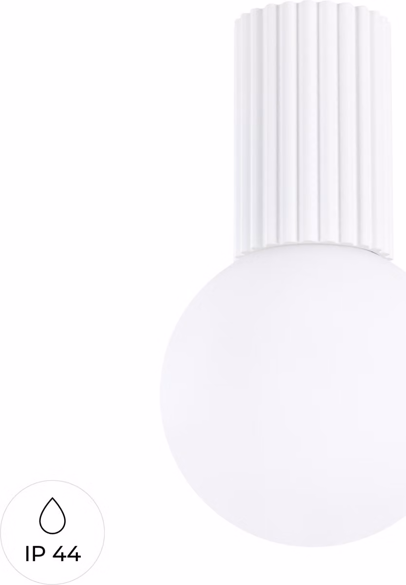 Lampada da soffitto HALO bianca IP44 1xG9 8W alluminio/vetro 21x12x12cm Sollux Lighting