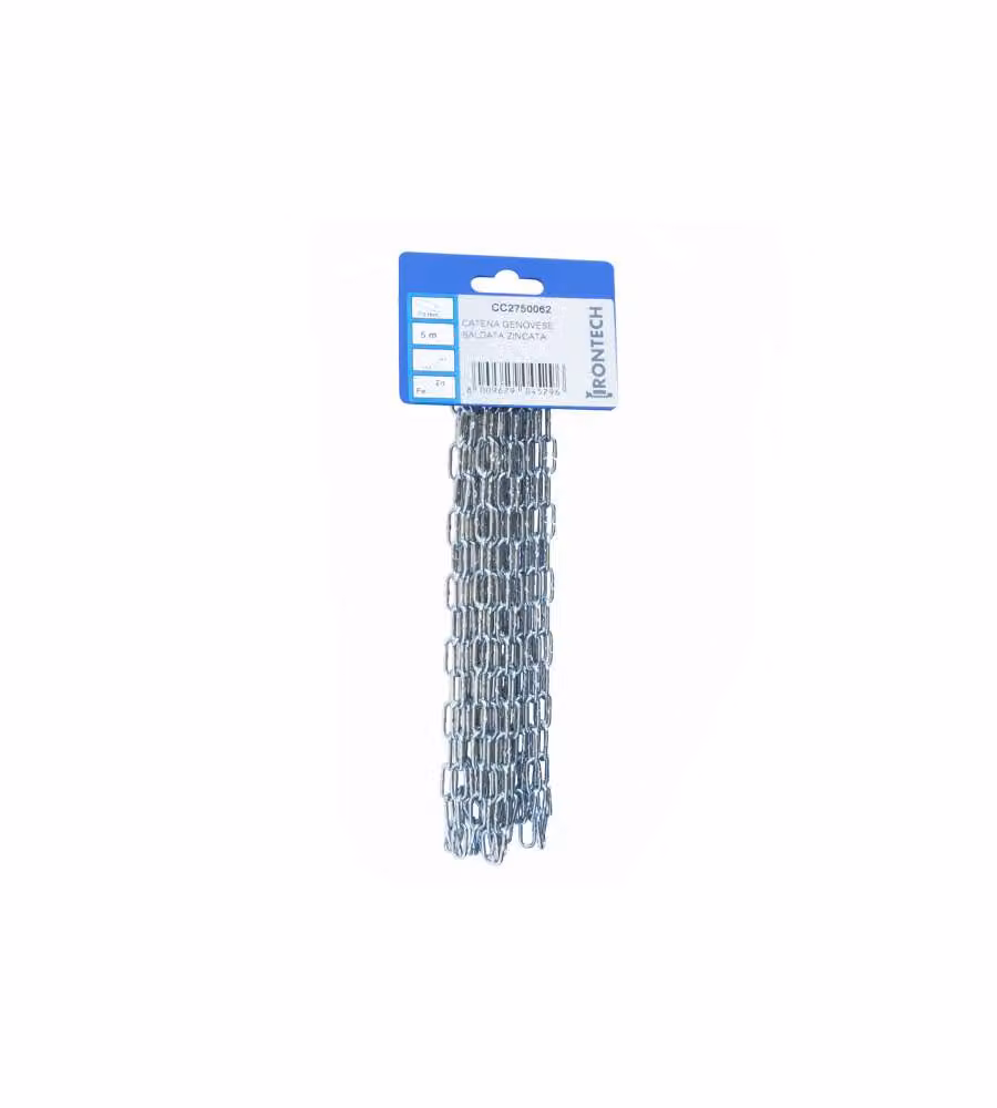 Catena genovese pretagliata Diam. 2 mm. in acciaio zincato 5 mt.