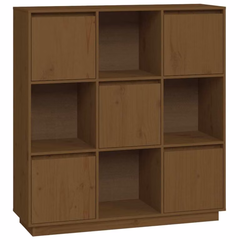 Credenza Marrone Ambrato 110,5x35x117 cm Legno Massello di Pino