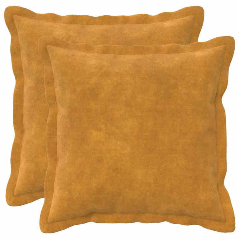 Set di 2 federe vidaXL HOUTEN Giallo in microfibra, L 40 cm x P 40 cm