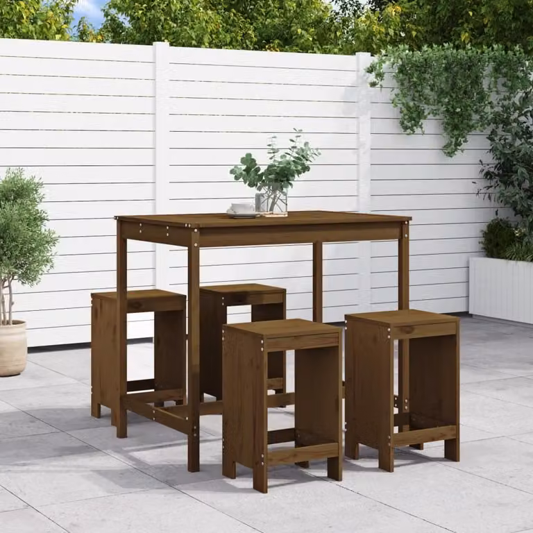 Maison Exclusive - Set Bar da Giardino 5 pz ambra in Legno Massello di Pino