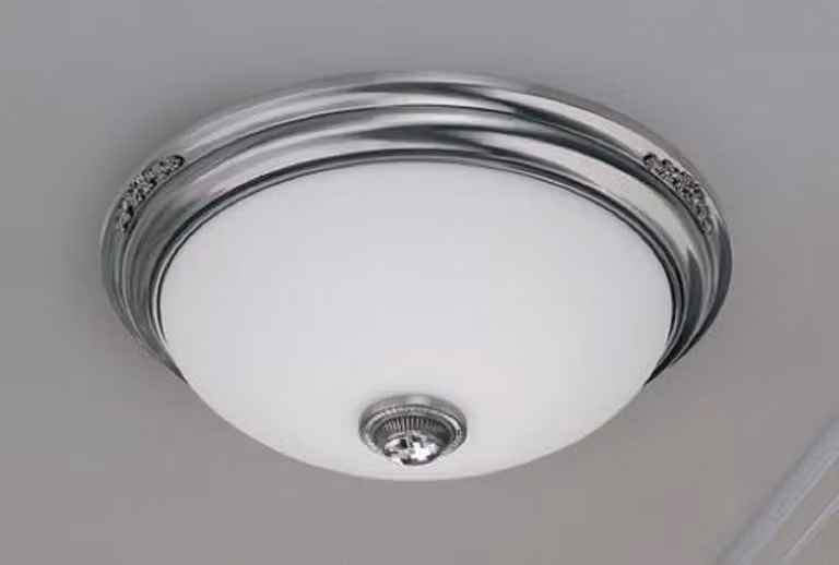 Casa Padrino plafoniera barocca in cristallo argento / bianco Ø 60 x H. 20 cm - Plafoniera barocca rotonda da salotto - Luci barocche - Mobili barocchi - Nobile & Magnifico