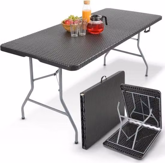 Tavolo da giardino pieghevole 182 x 74 cm - Adatto per interni ed esterni - Leggero e duraturo - Ideale per feste e barbecue