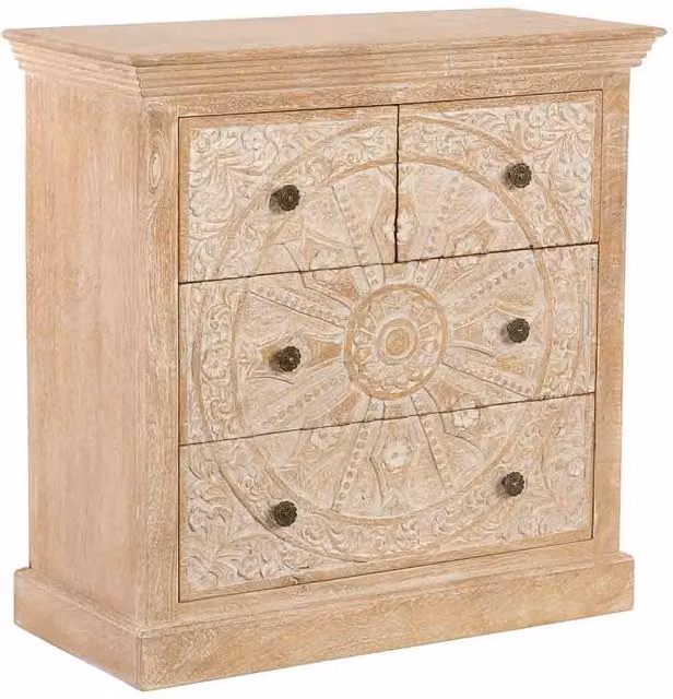 Credenza artigianale in legno a 4 cassetti 90x40x90h cm