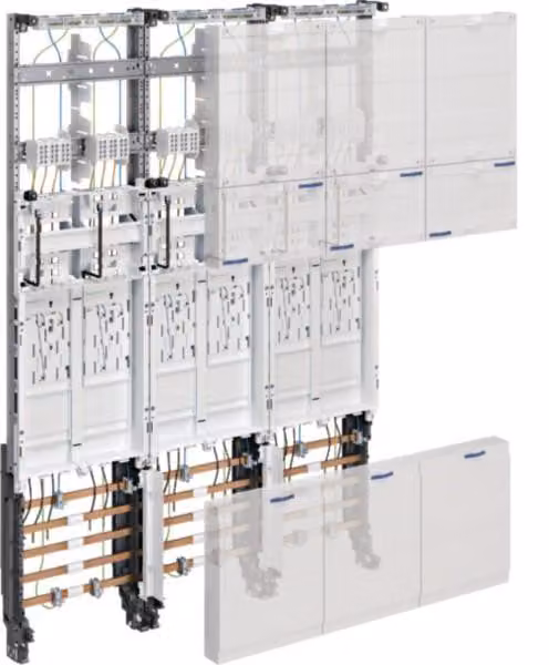 Array completo 1050mm, 3 campi, 6ZP - Pannello contatori 6 contatori kWh 0 file ZL3ED26N