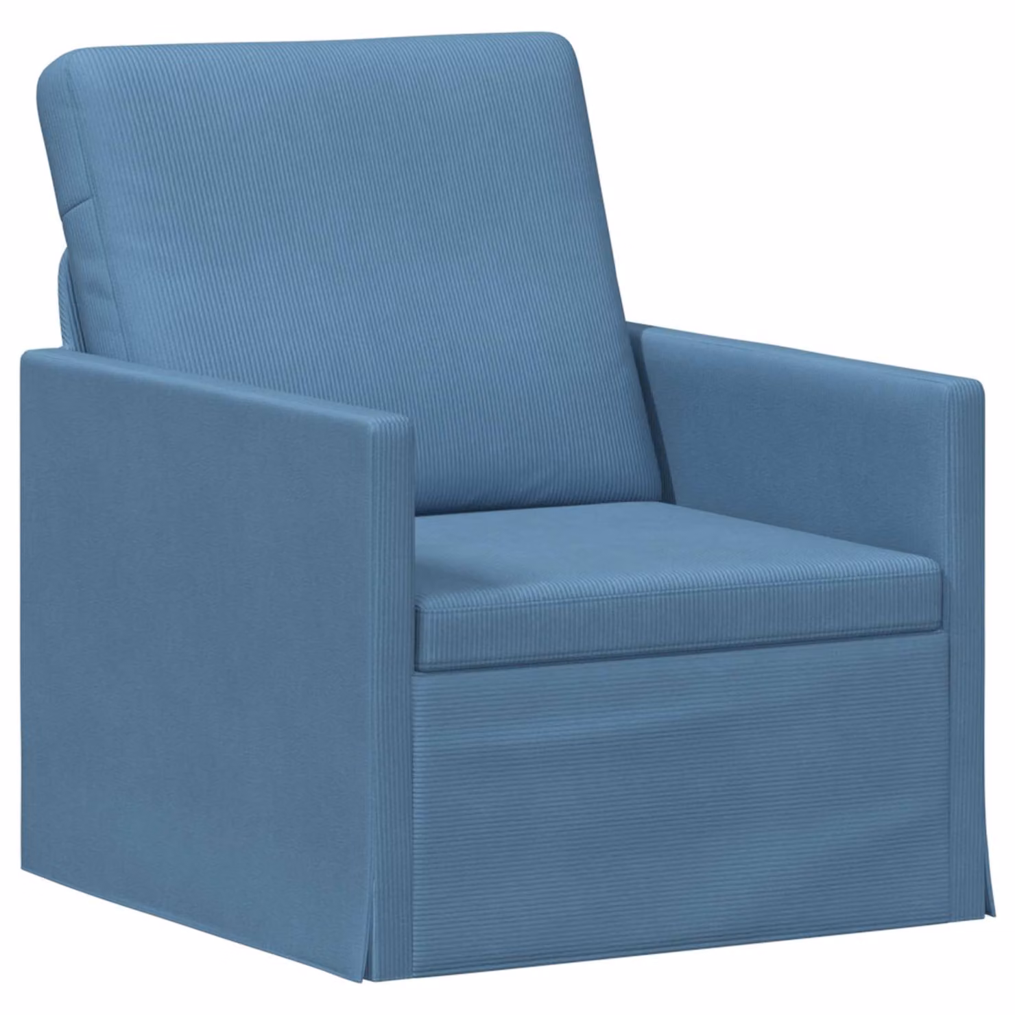 Divano Singolo Blu vidaXL in Tessuto Cord con Struttura in Metallo L: 70 cm, P: 81 cm, H: 82 cm