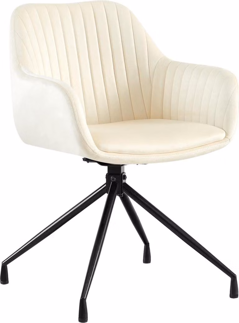 Sedia per sala da pranzo - Sedia per sala da pranzo - Massimo comfort di seduta e funzione girevole, velluto o Pelle finta | Colore: crema | Materiale: morbido
