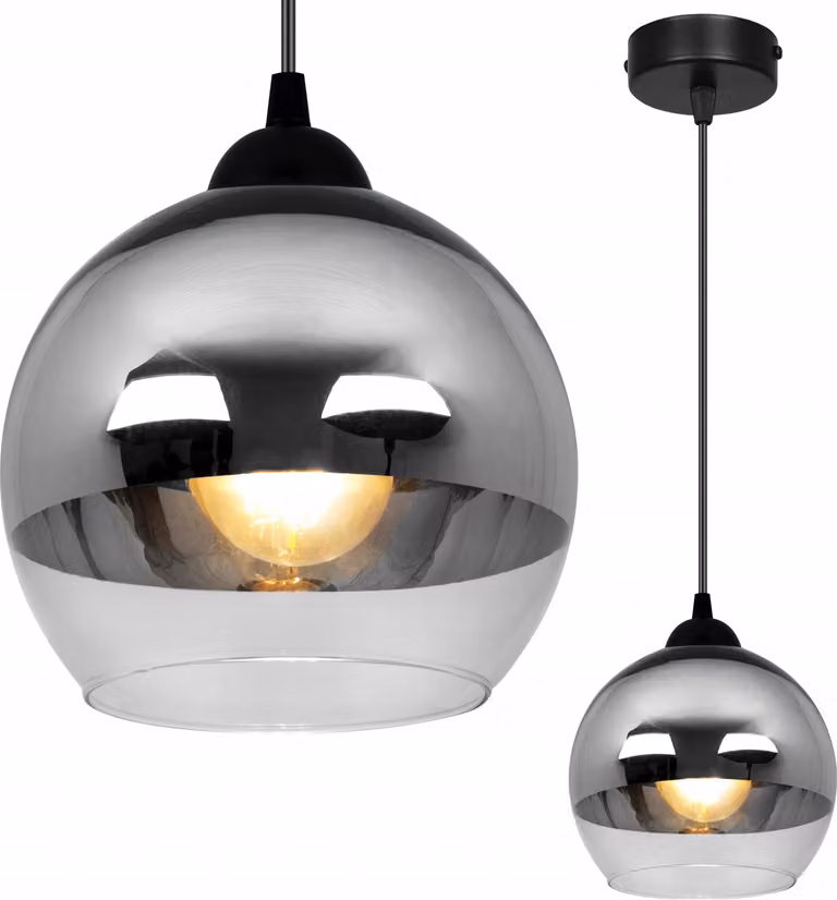 Elegante Lampada A Sospensione, Lampada In Vetro, Cromo, Led
