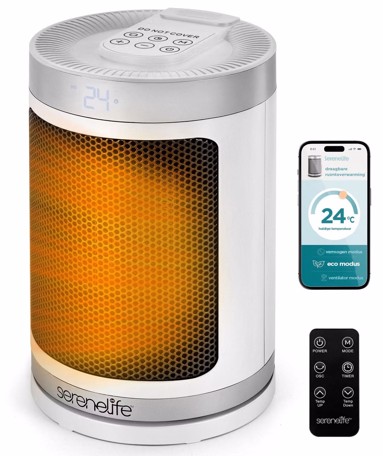Stufa elettrica portatile - 1500 W - Bianca - Riscaldamento in Vetroceramica