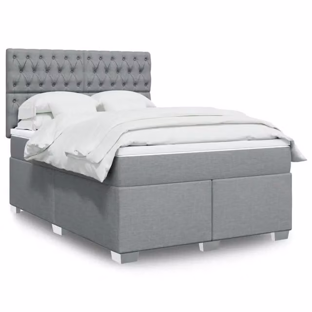 Letto Ibrido con Materasso e Struttura in Legno di Pino vidaXL, Grigio e Bianco, L/P/H: 140 x 190 cm