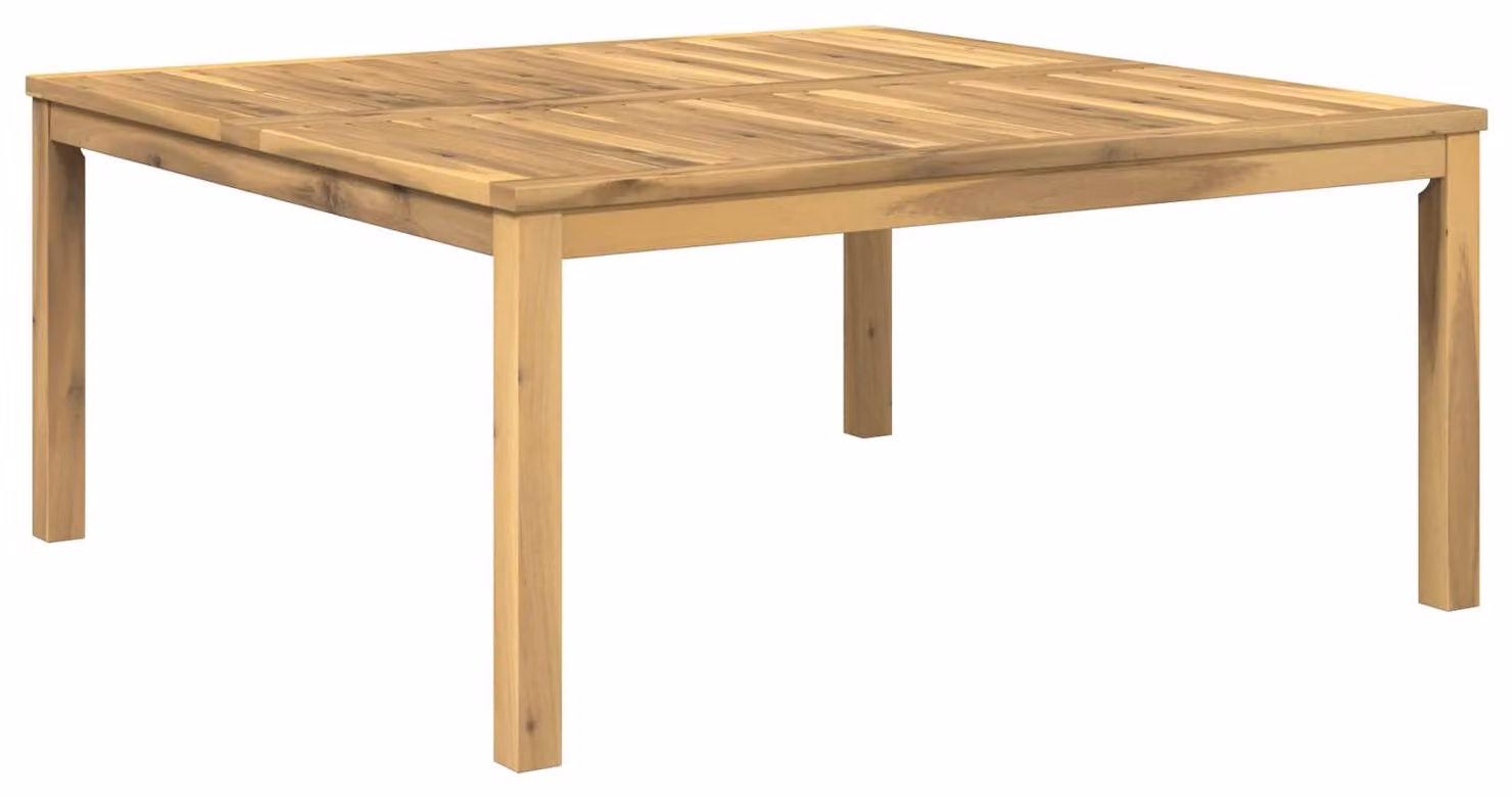 Tavolino da caffè bianco, dimensioni 100 x 100,5 x 45 cm, in legno massello di acacia