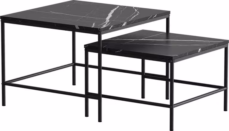 Tavolino da divano Vicco Ramio Marmo nero 60 x 60 cm 2 parti, Model 56410
