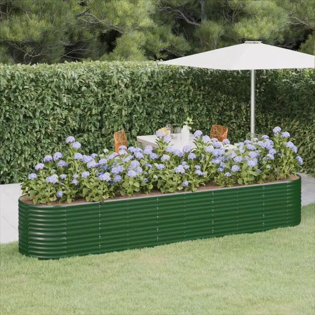 Letto da giardino per orto e fiori DESIGN IN in acciaio zincato verde L: 368 cm, P: 80 cm, H: 68 cm – 2