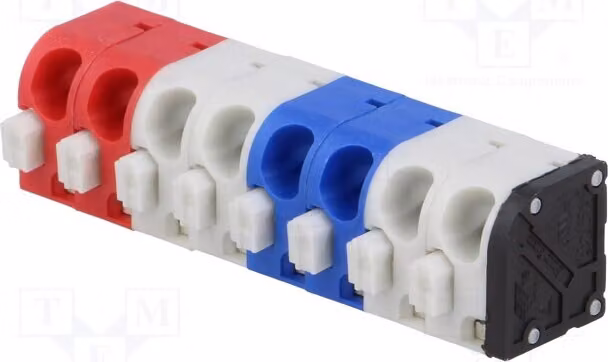 1 x Barra di collegamento per passerelle: 8 10A ETBM50080C4C1Z. Barre di collegamento per angoli di 45°, spessore 5 mm