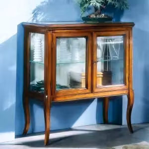 Vetrina classica in legno con ante in vetro Mobili 2G finitura bassano L: 80 cm, P: 40 cm, H: 85 cm – 2