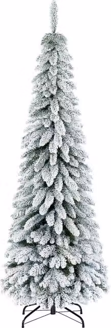 Albero di Natale innevato HOMCOM verde e bianco con base in metallo, Altezza: 180 cm