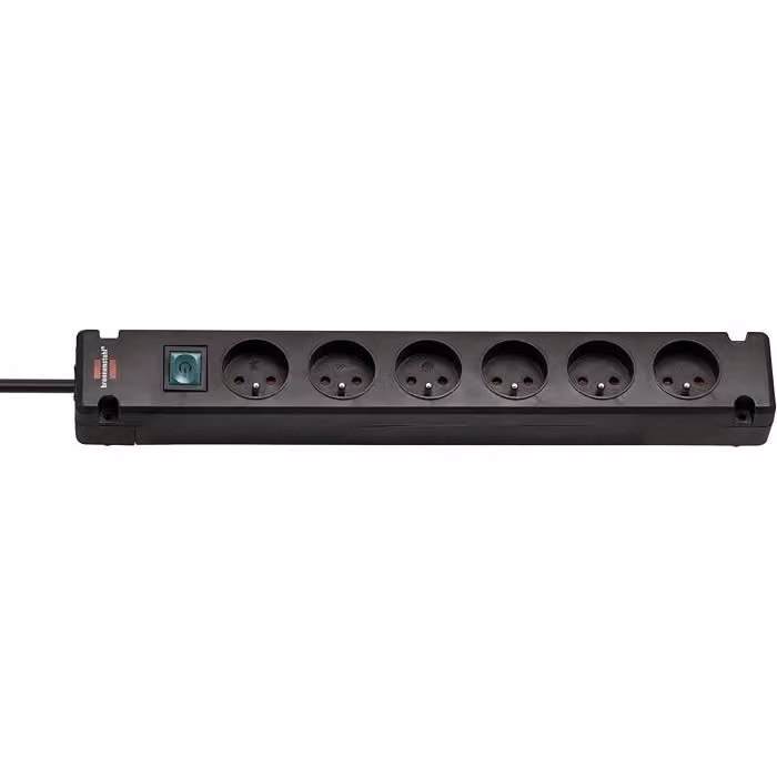 BRENNENSTUHL BREMOUNTA presa 6 prese 3m (H05VV-F3G1.5 con interruttore), nero
