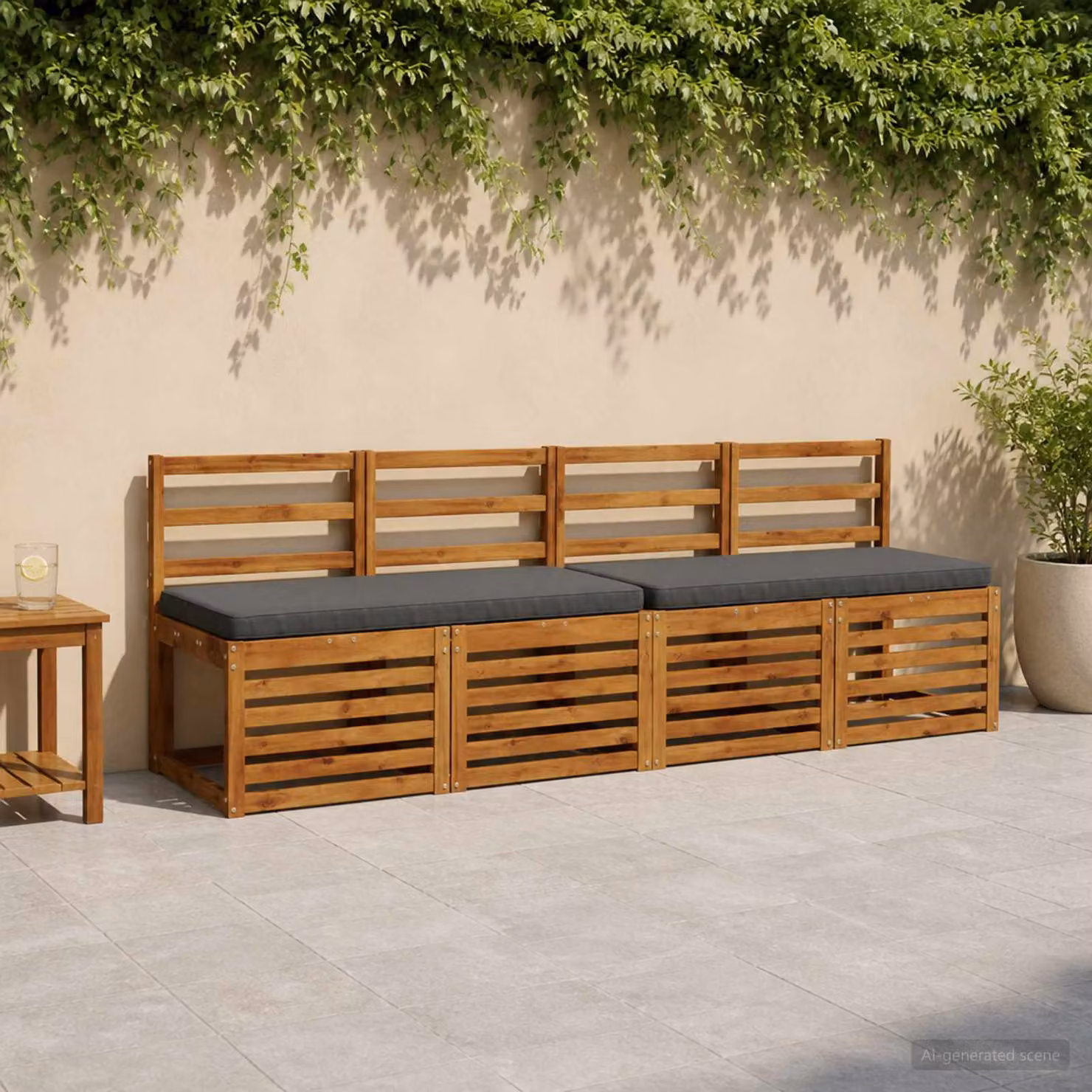 Cuscino per panchina vidaXL VUGHT in poliestere antracite con rivestimento lavabile e resistente ai raggi UV