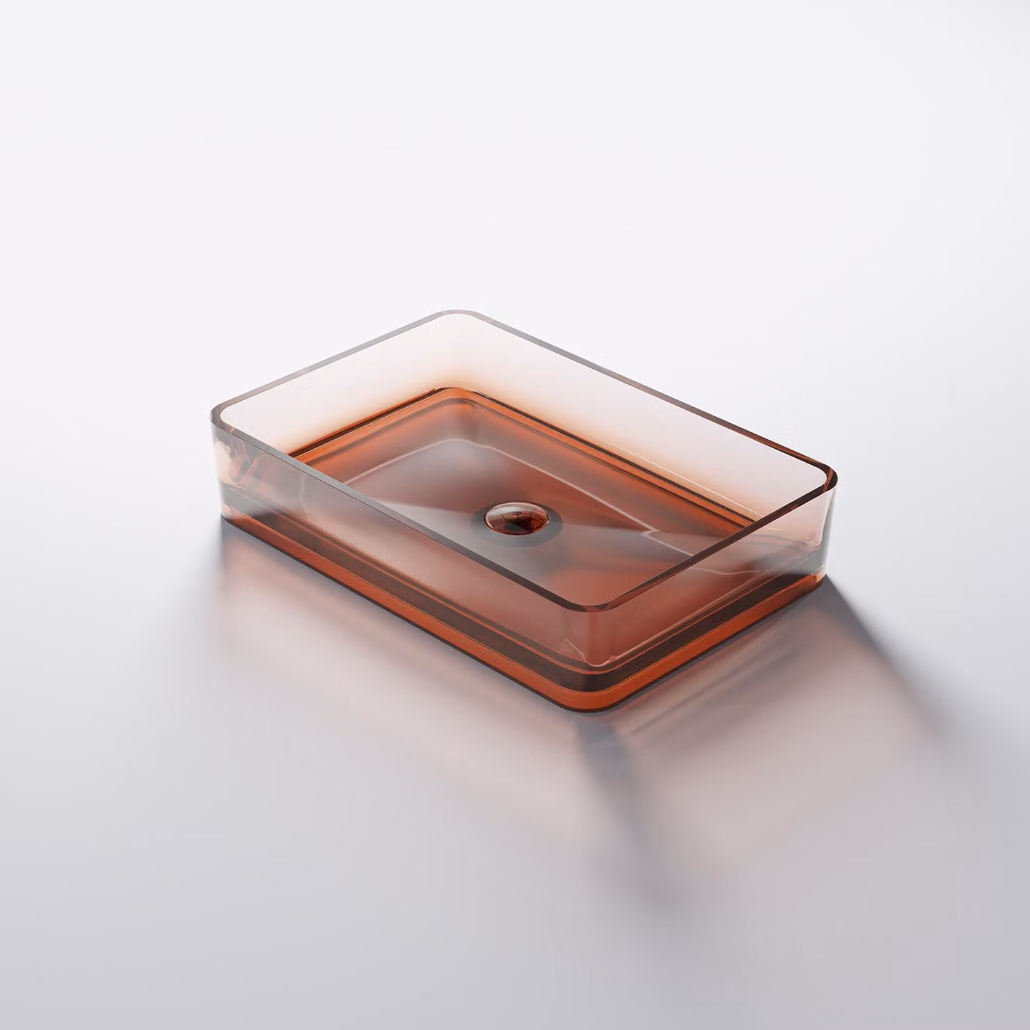 Steinberg Série 489 lavabo à poser, rectangulaire, en polyrésine, avec bouchon de vidage, 550x360x140mm, 489701035, 489701035