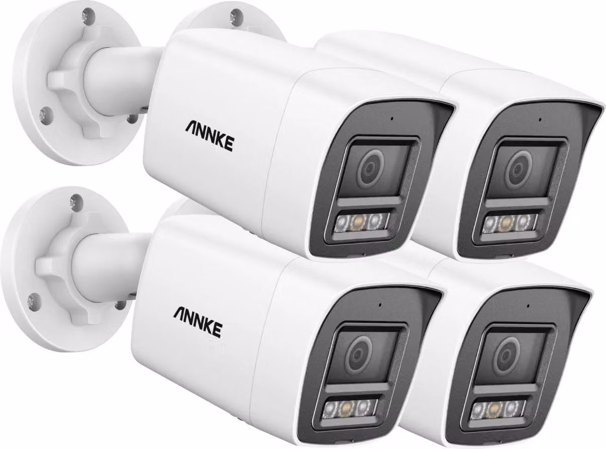 Telecamera di sicurezza, risoluzione 12MP, visione notturna a colori, confezione da 4 telecamere