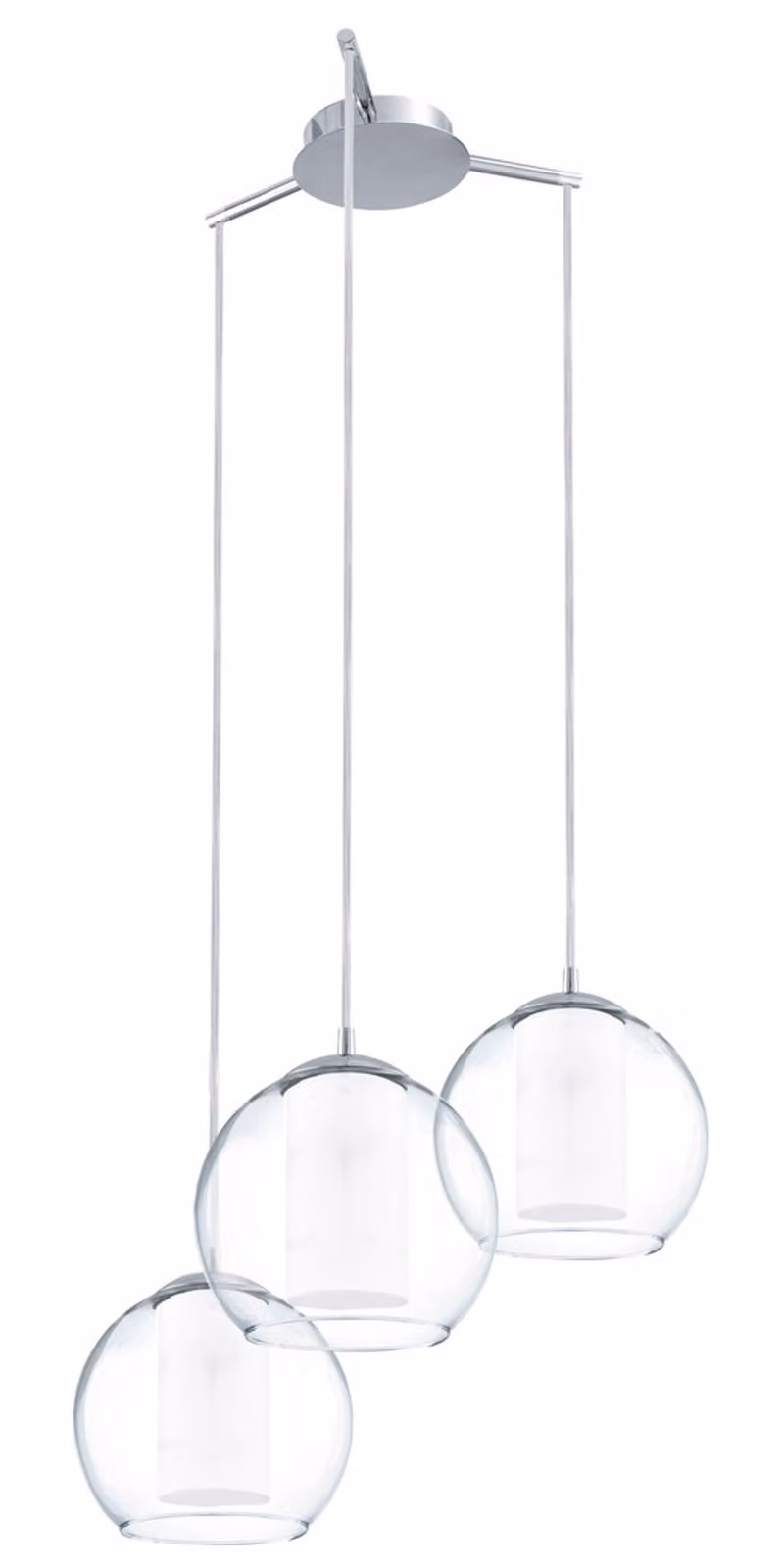 Eglo 92762 Bolsano lampada a sospensione a 3 luci Ø 50,5 cm bianco chiaro cromo