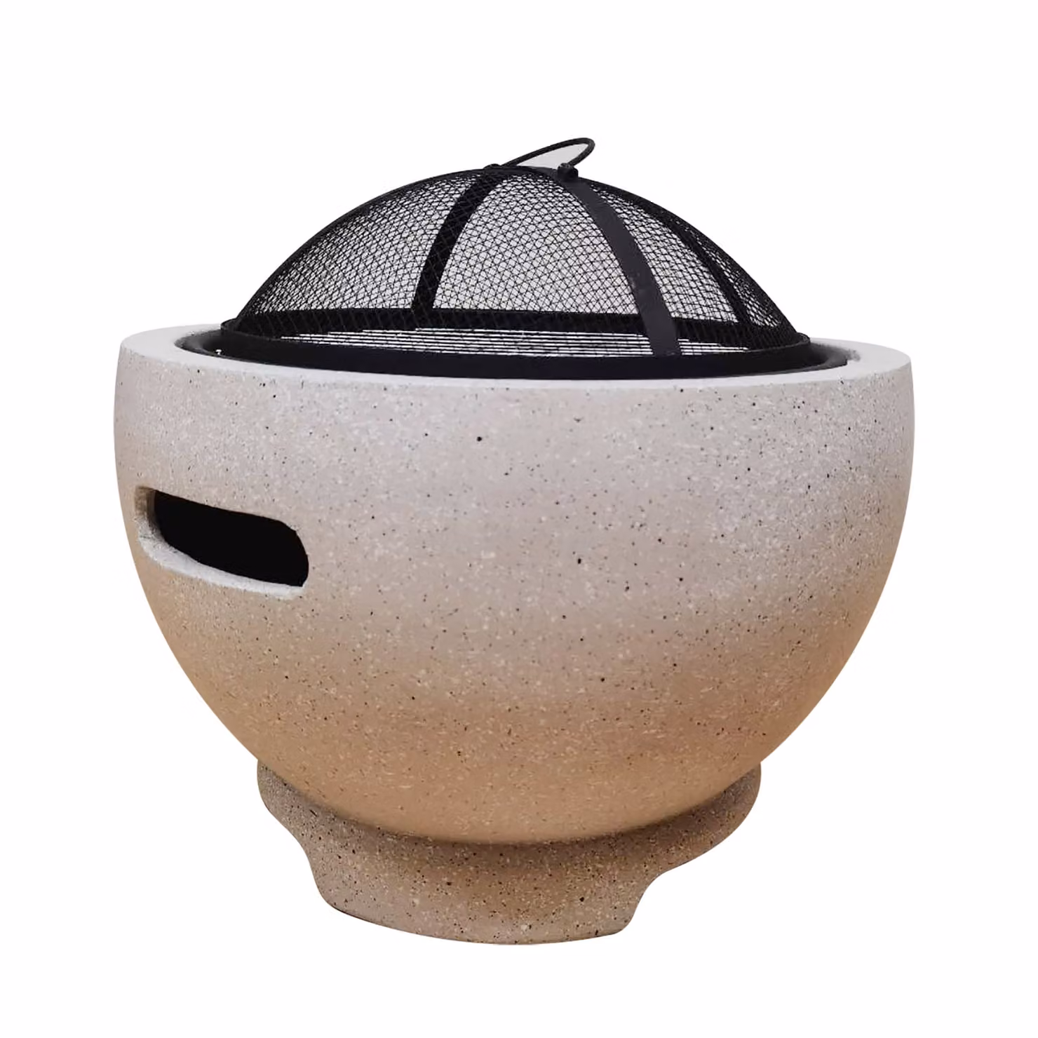 KÖHKO Braciere e ciotola decorativa "Shanghai" Ø45 × H30 cm in ghisa e resina – Con parascintille, focolare da esterno per barbecue, giardino, balcone