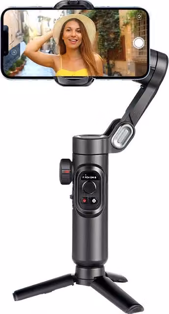 Stabilizzatore per smartphone Blyx Glimbal con luce e connessione Bluetooth, Nero
