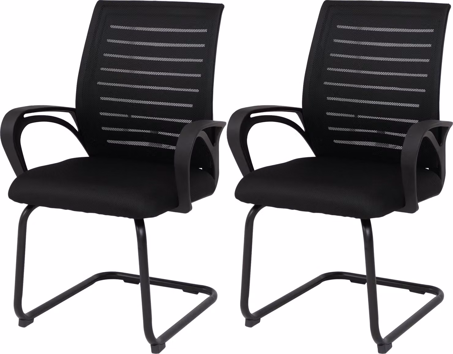 Set di 2 sedie da sala da pranzo HWC-K51, sedie con braccioli, tessuto/materiale tessile (250 g/m²) ~ nero, struttura nera
