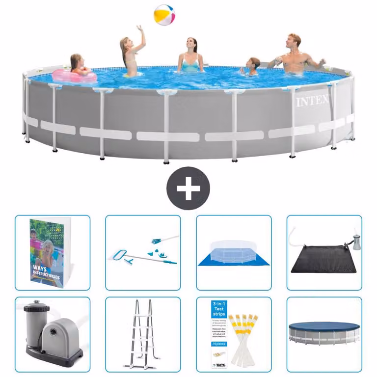 Struttura per piscina a forma di prisma - 549x122 cm - composta da 7 elementi - modello S583
