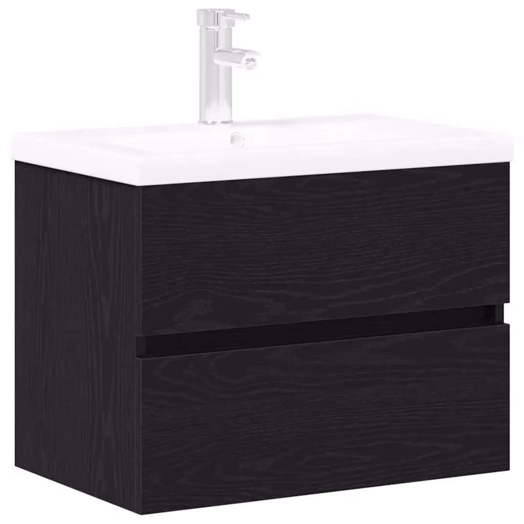 Armadio da bagno sospeso vidaXL nero opaco con ante a battente L: 60 cm, P: 39 cm, H: 62 cm – 2
