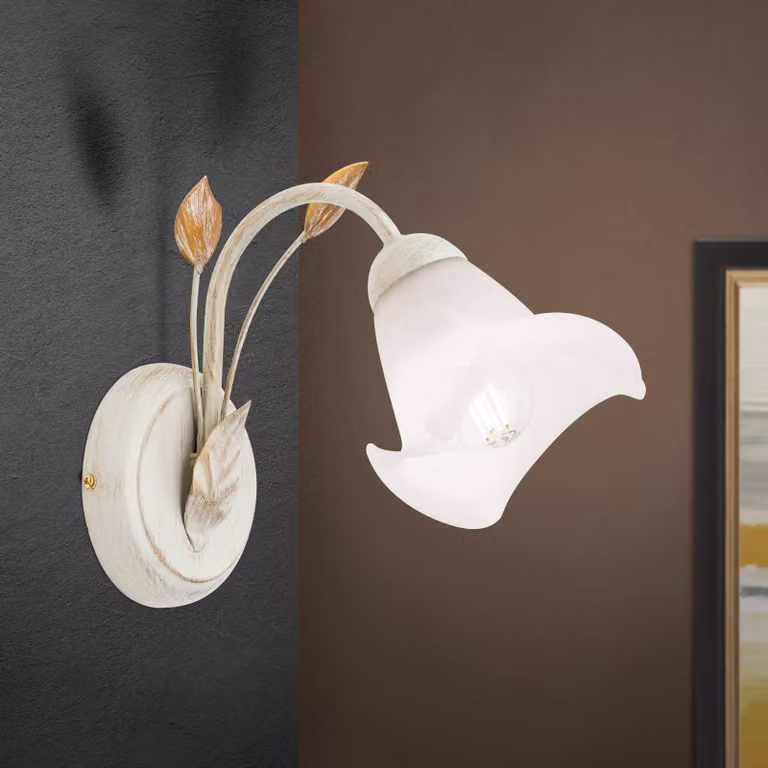 ORION Applique Sisi, dimmerabile, Crema / Ambra, Soggiorno / Sala da pranzo, Metallo, Fiorentino, Applique