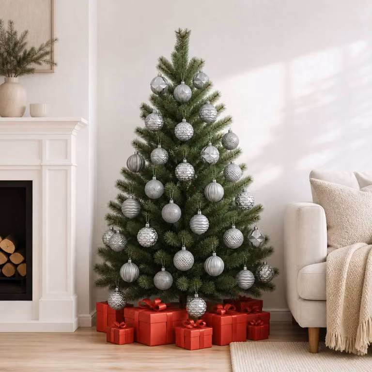 vidaXL Set di Palline di Natale 36 pz Grigio 6 cm Polistirolo