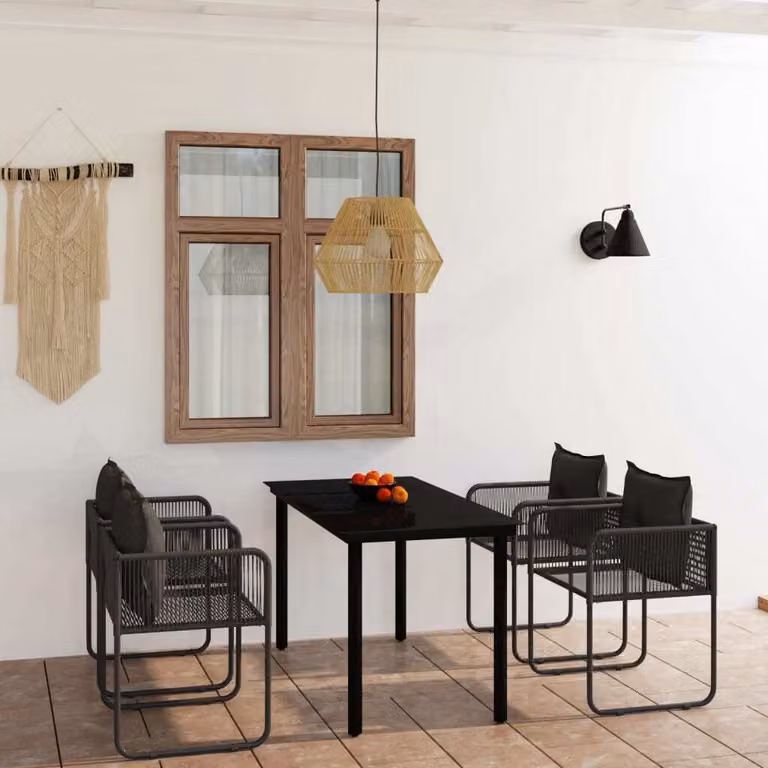 Maison Exclusive - Set da pranzo da giardino 5 pezzi nero