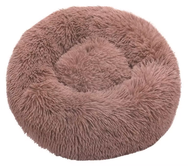 Cuccia per cani, cuccia per gatti, forma a ciambella, in peluche, color kaki, 50 cm