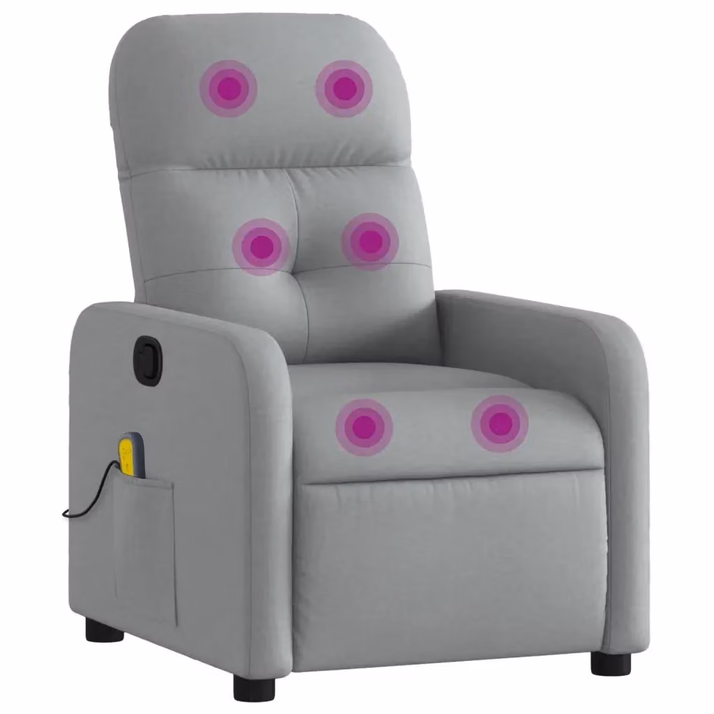 Poltrona relax reclinabile vidaXL in tessuto grigio con braccioli e struttura in legno e metallo – 2