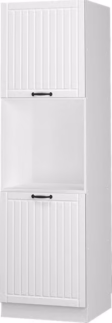 Mobile per forno da incasso Fame-Line Bianco rustico/Bianco 60 cm aperto Vicco