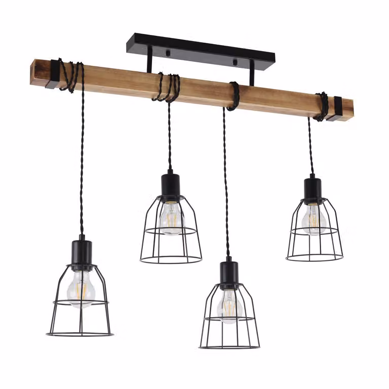 Lampadario industriale nero Italux Ponte PND-4290-4-L