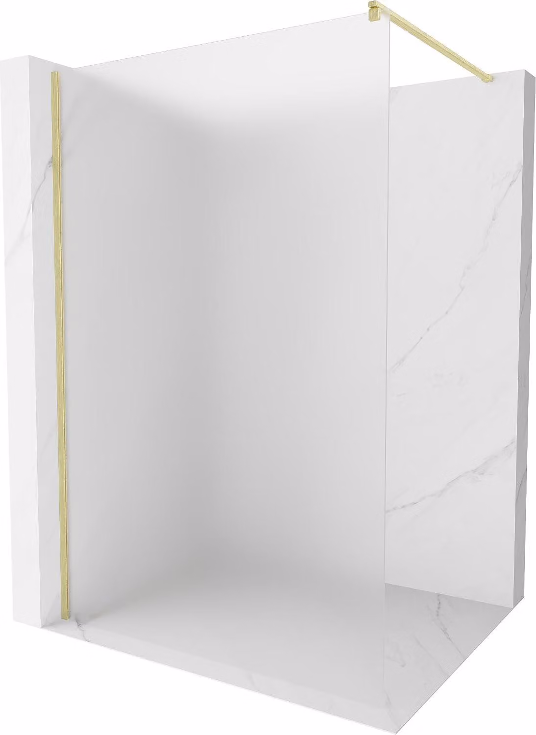 Mexen Kioto parete doccia Walk-in 110 x 200 cm, brina 8 mm, oro spazzolato - 800-110-101-55-30