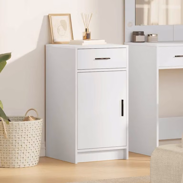 Credenza moderna vidaXL in legno ingegnerizzato bianco L 40 cm, P 40,5 cm, H 75 cm