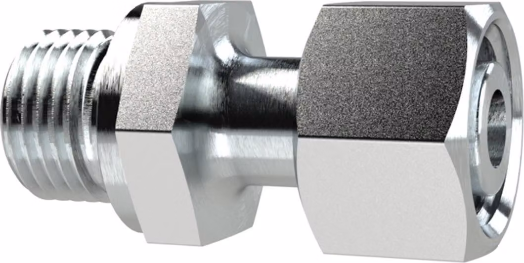 Riegler Raccordo filettato diritto regolabile, M27x2,0a., Diametro esterno tubo 20 mm, acciaio zincato