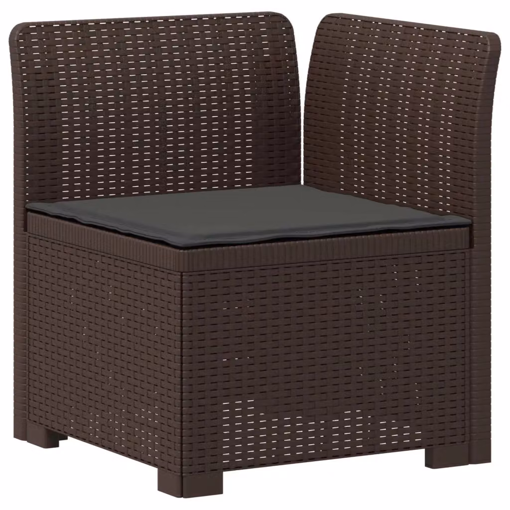 Divano da giardino a 1 posto con cuscino in design moderno effetto rattan color antracite o marrone per esterno, balcone o terrazzo – 2